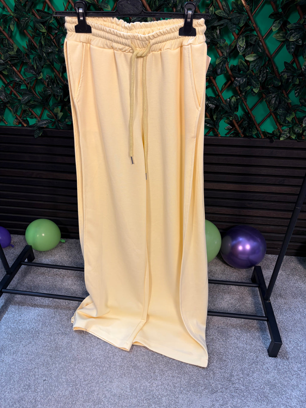 Soft feel, wide leg joggers with expansion panel (6-14)