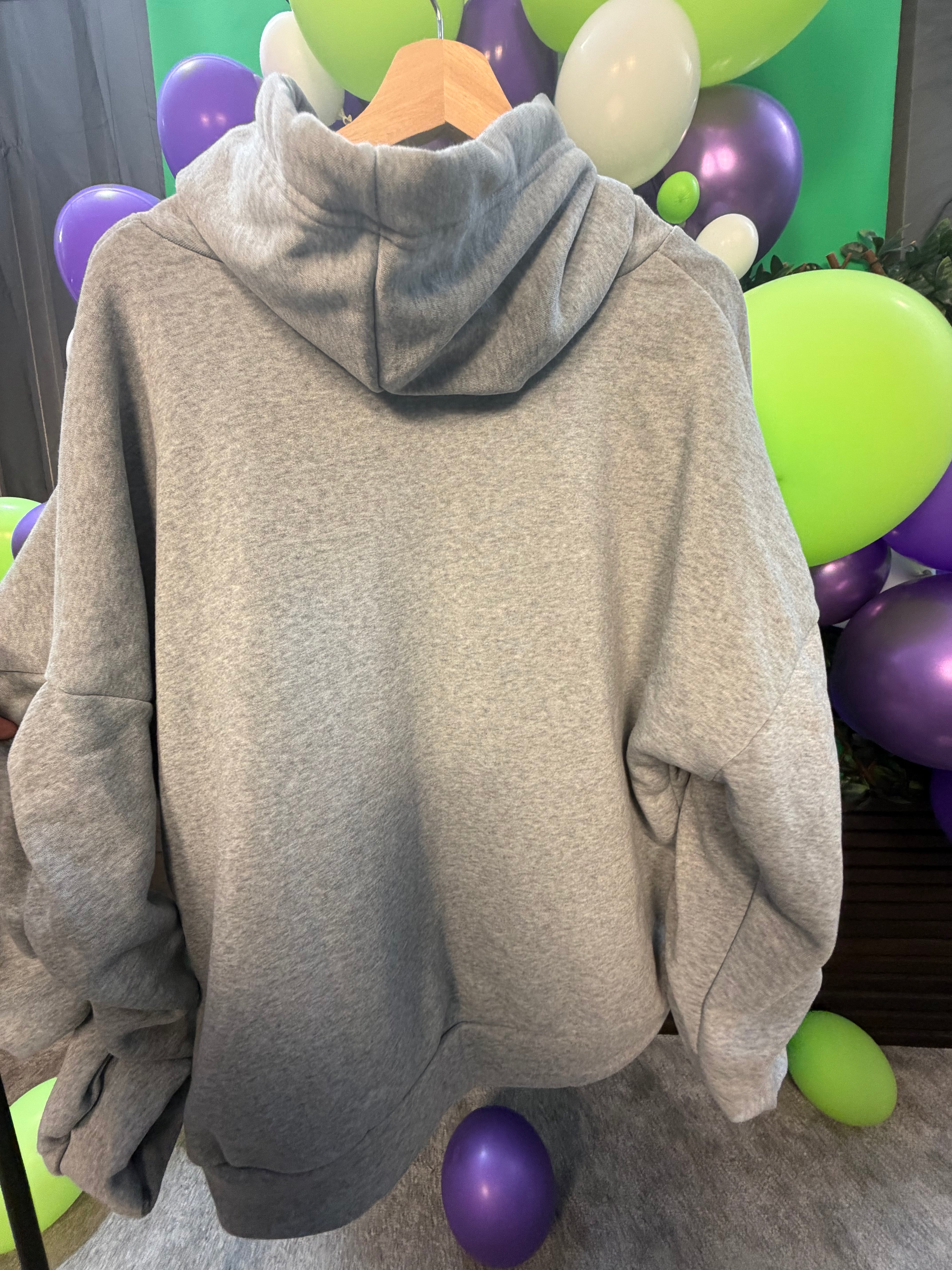 Soft Hoodie with Ribbons & Ruched Sleeves
