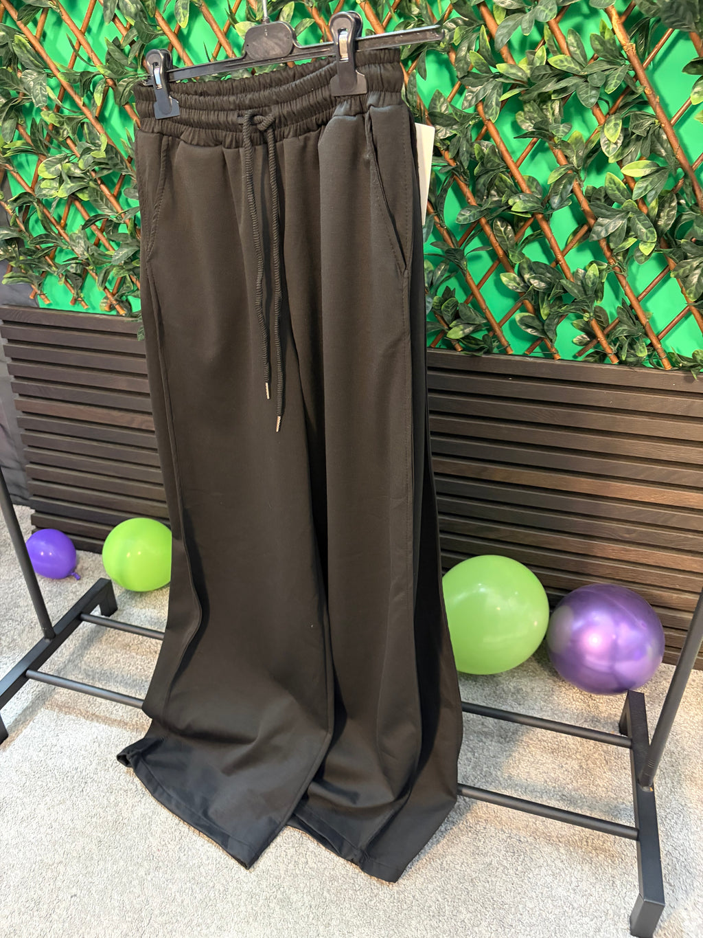 Soft feel, wide leg joggers with expansion panel (6-14)