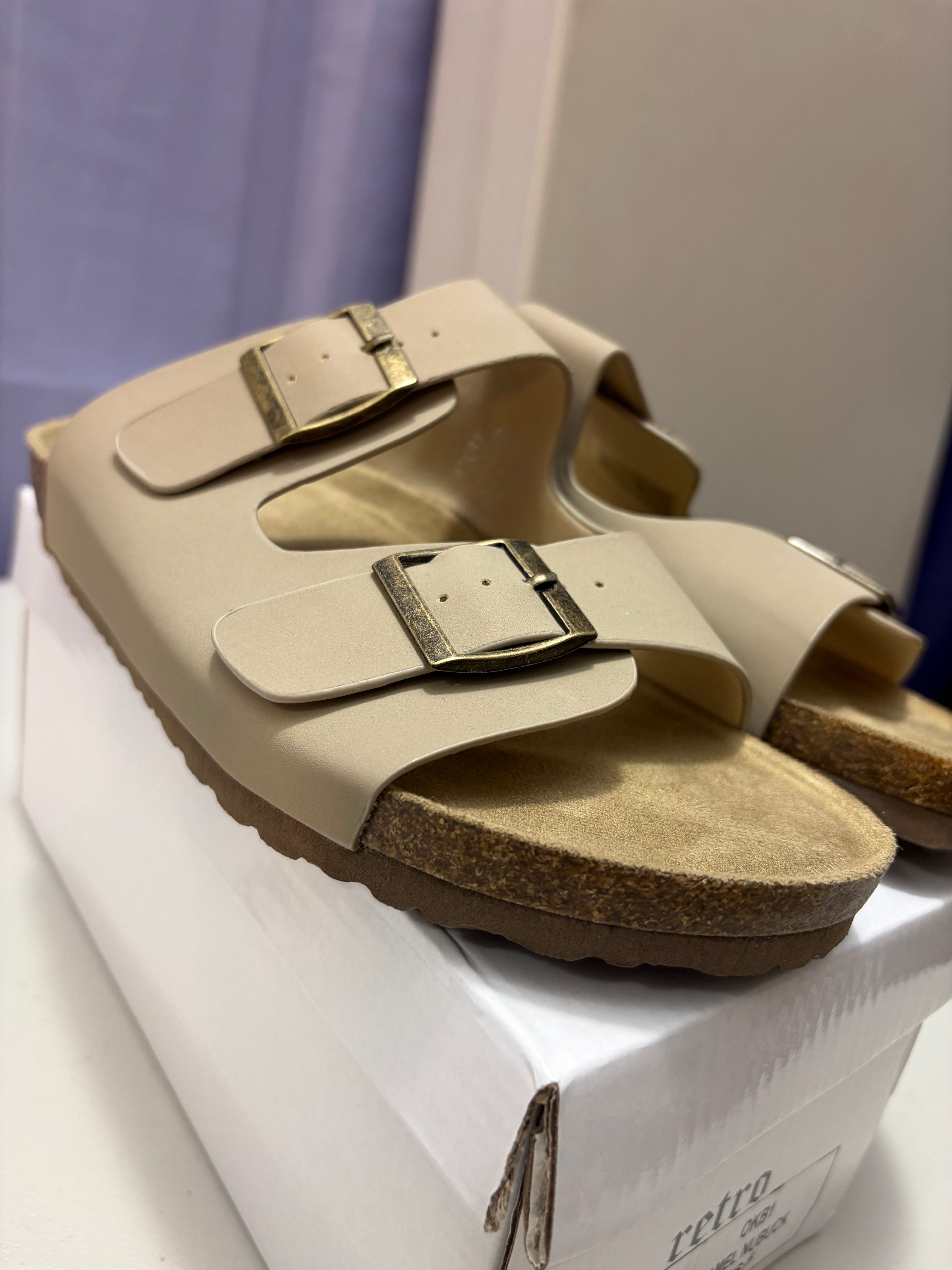 Joey- Nubuck Style, Double Strap Sandal.