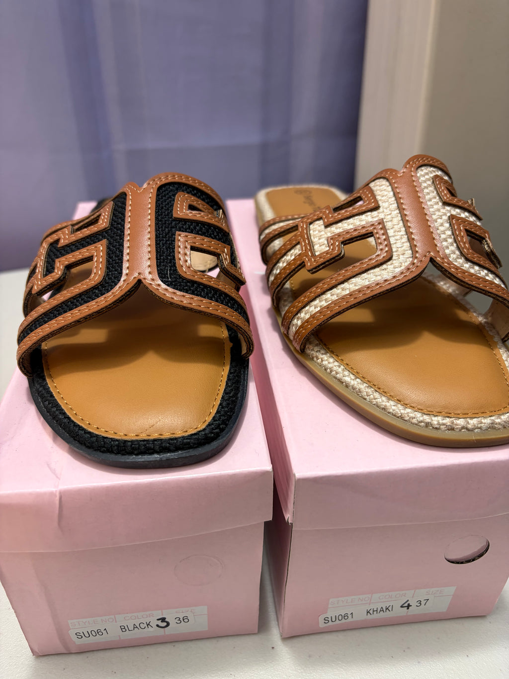 Jayne- Double Colour, H Style Sandals.