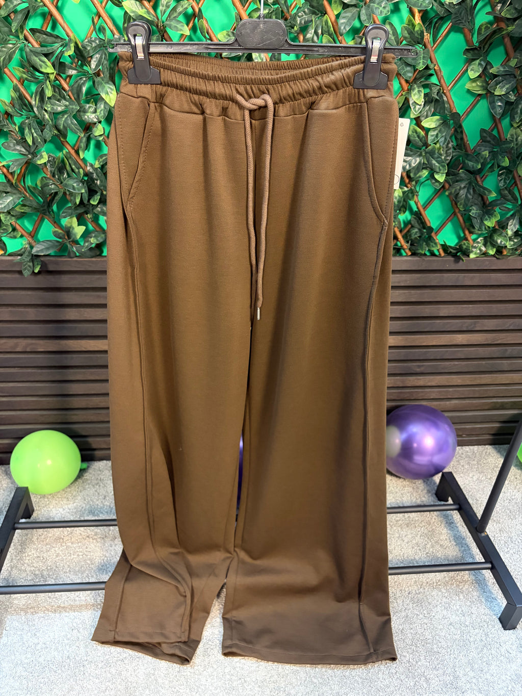 Soft feel, wide leg joggers with expansion panel (6-14)