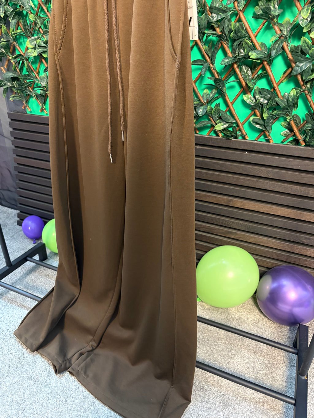 Soft feel, wide leg joggers with expansion panel (6-14)