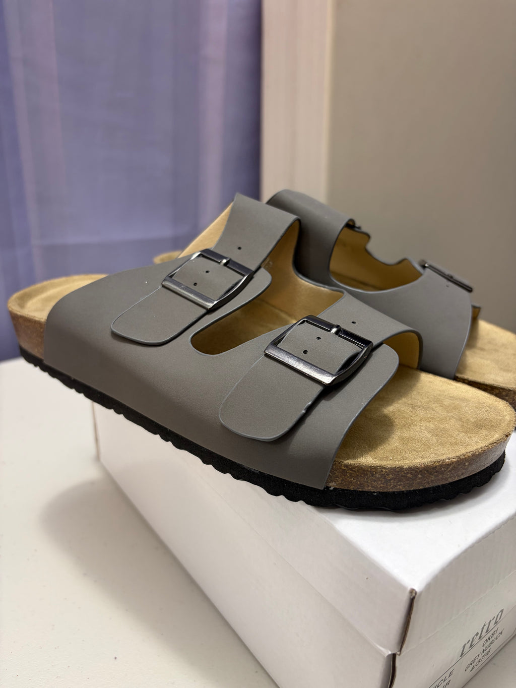 Joey- Nubuck Style, Double Strap Sandal.