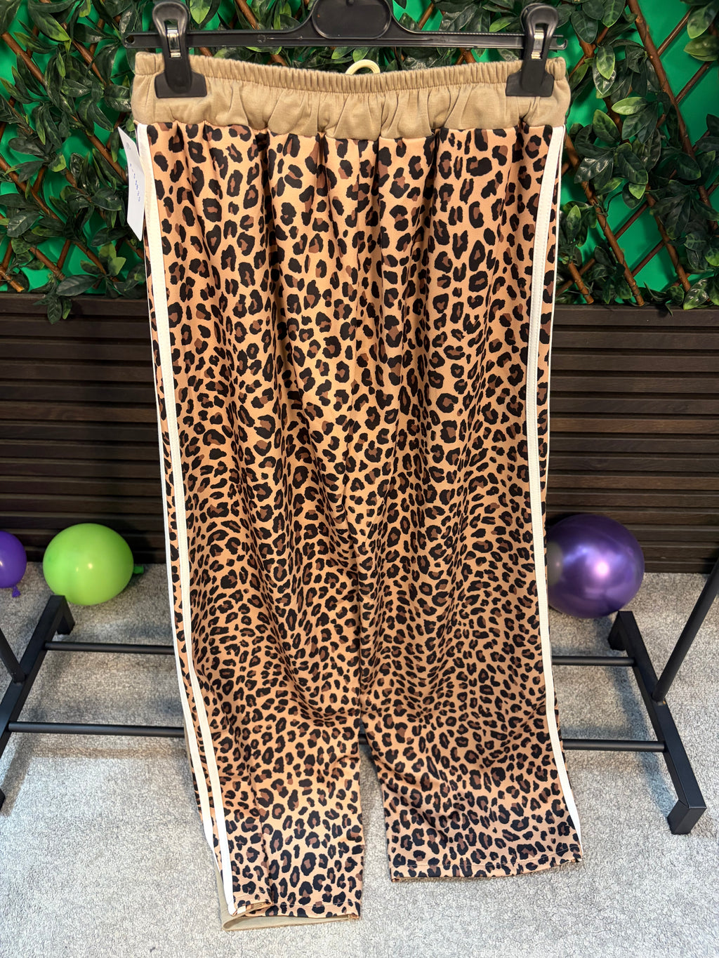 Soft feel, leopard back joggers (6-14).