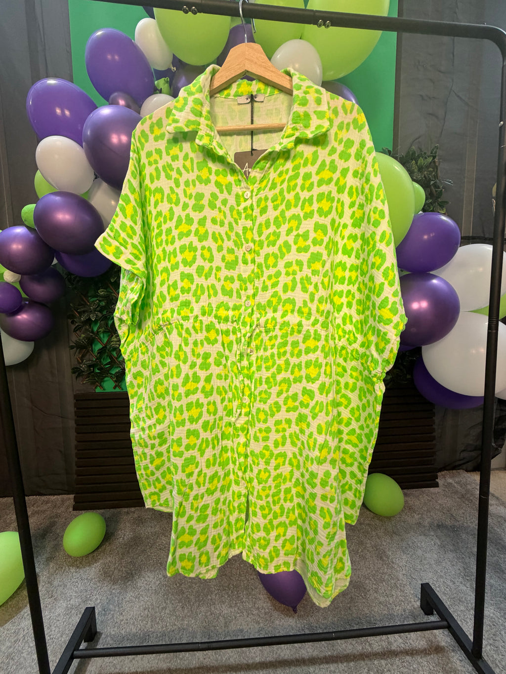 PLUS SIZE Neon Leopard Cheesecloth Shirt (16-24)
