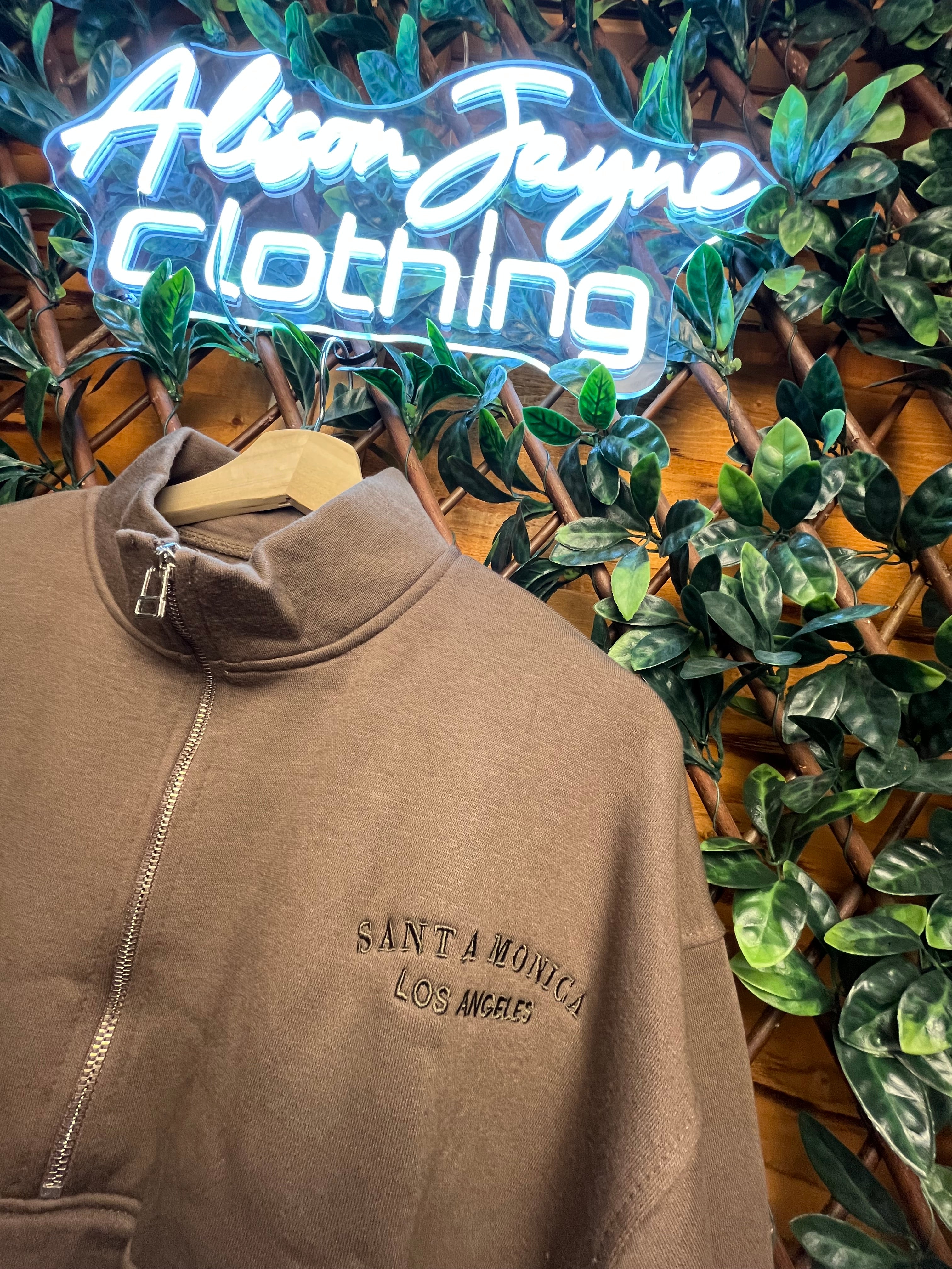 Santa Monica Half Zip Fleece Lined Jumper.