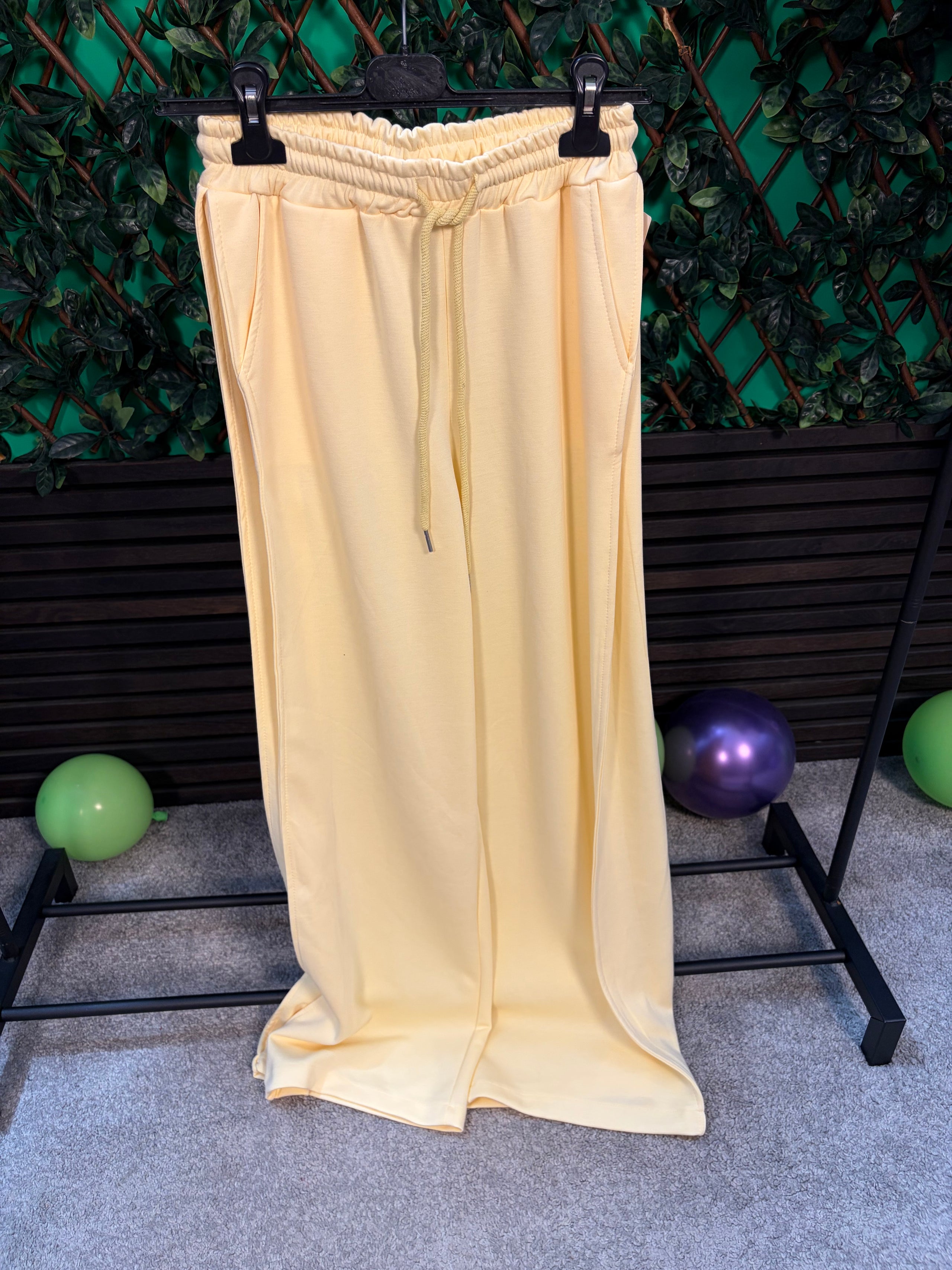 Soft feel, wide leg joggers with expansion panel (6-14)