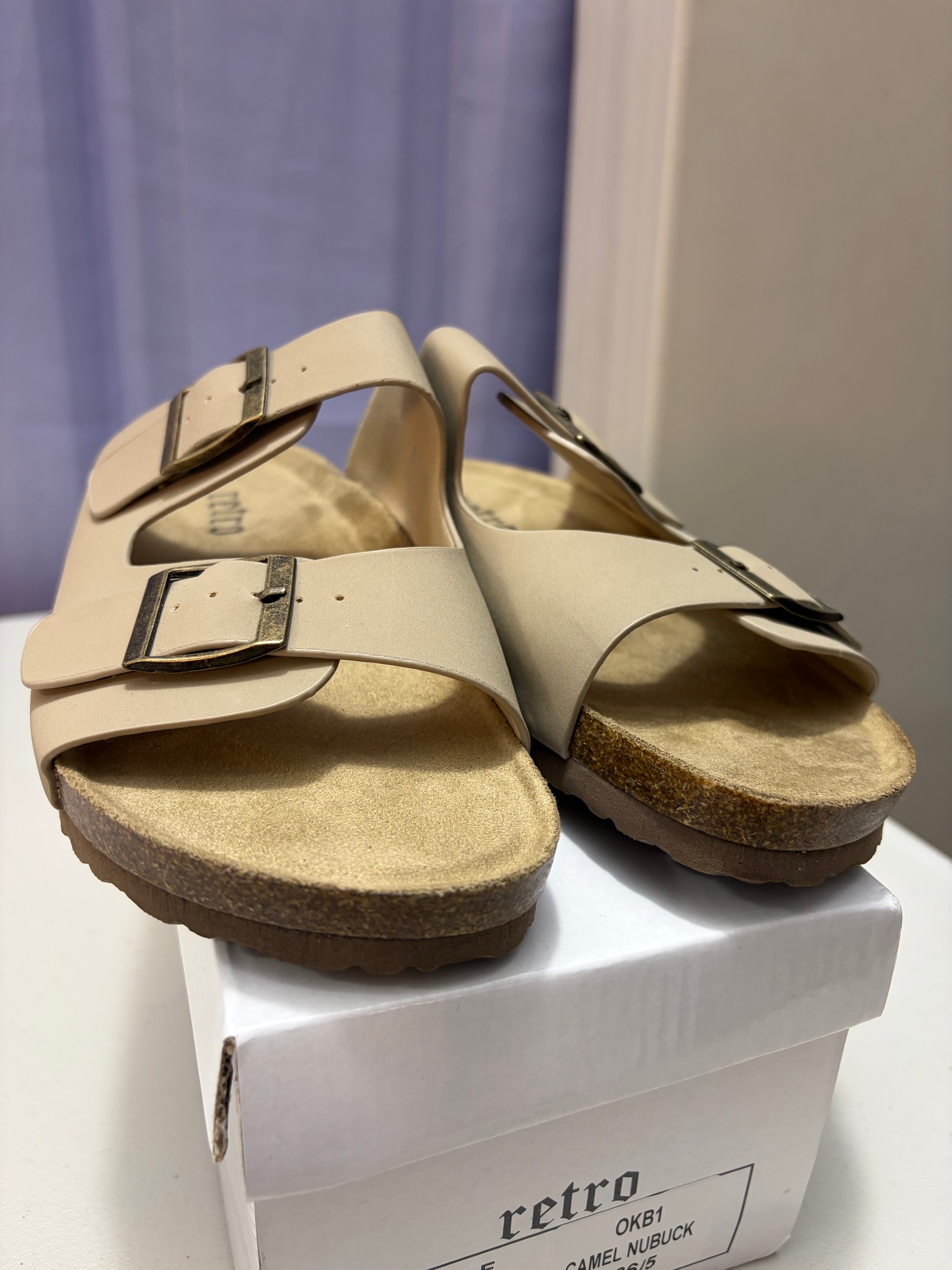 Joey- Nubuck Style, Double Strap Sandal.