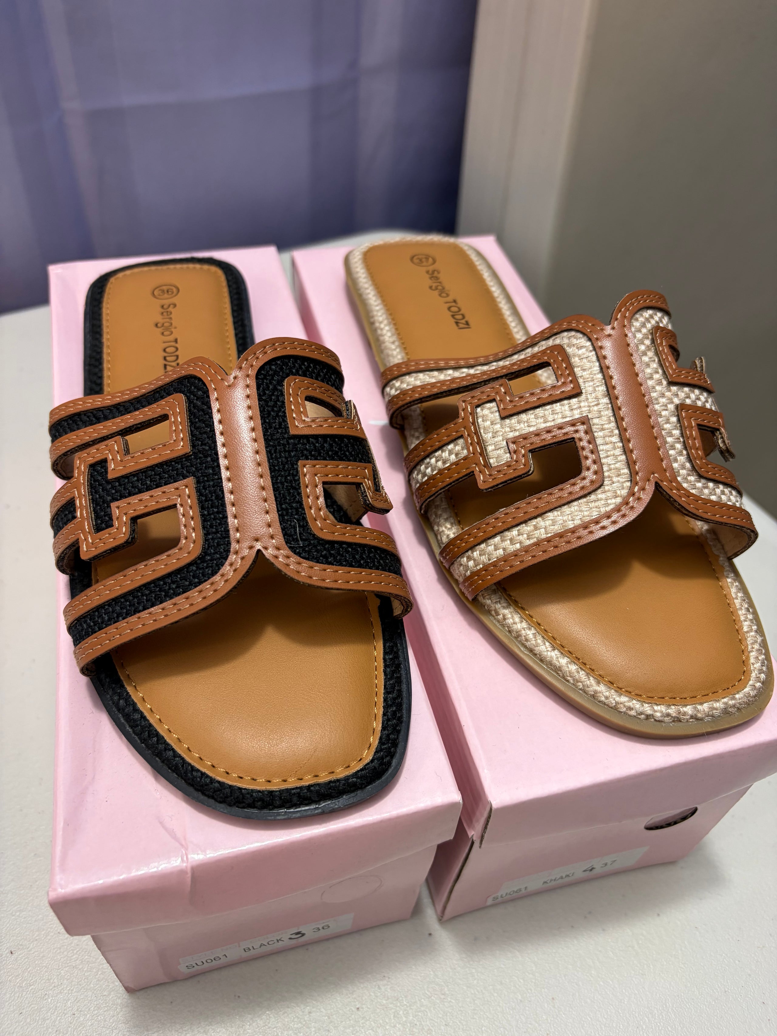 Jayne- Double Colour, H Style Sandals.