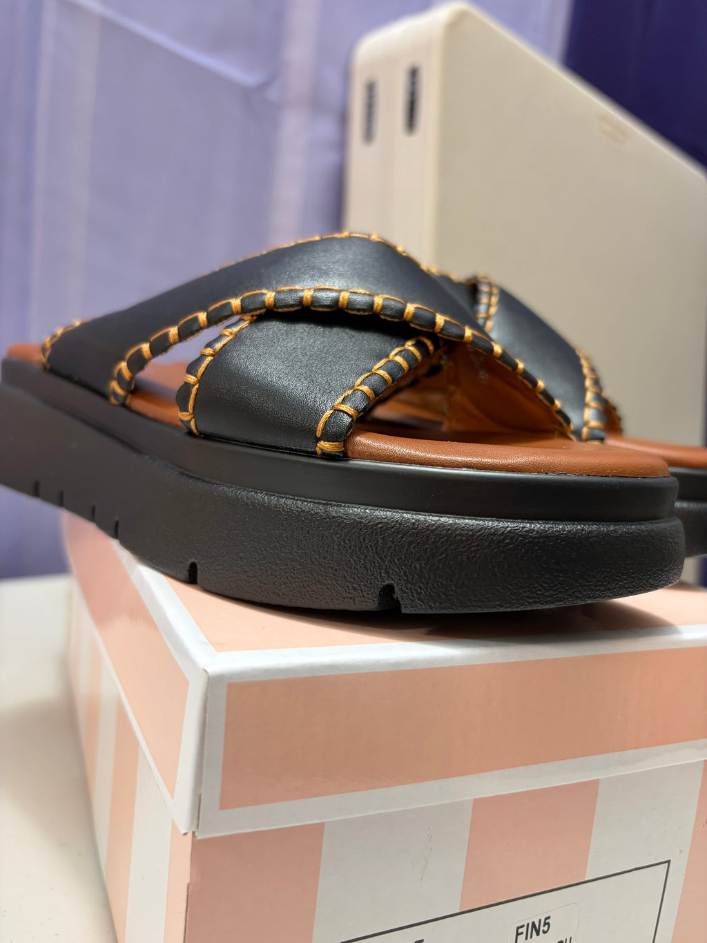Mia- Stitched Detailed Platform Sandals.