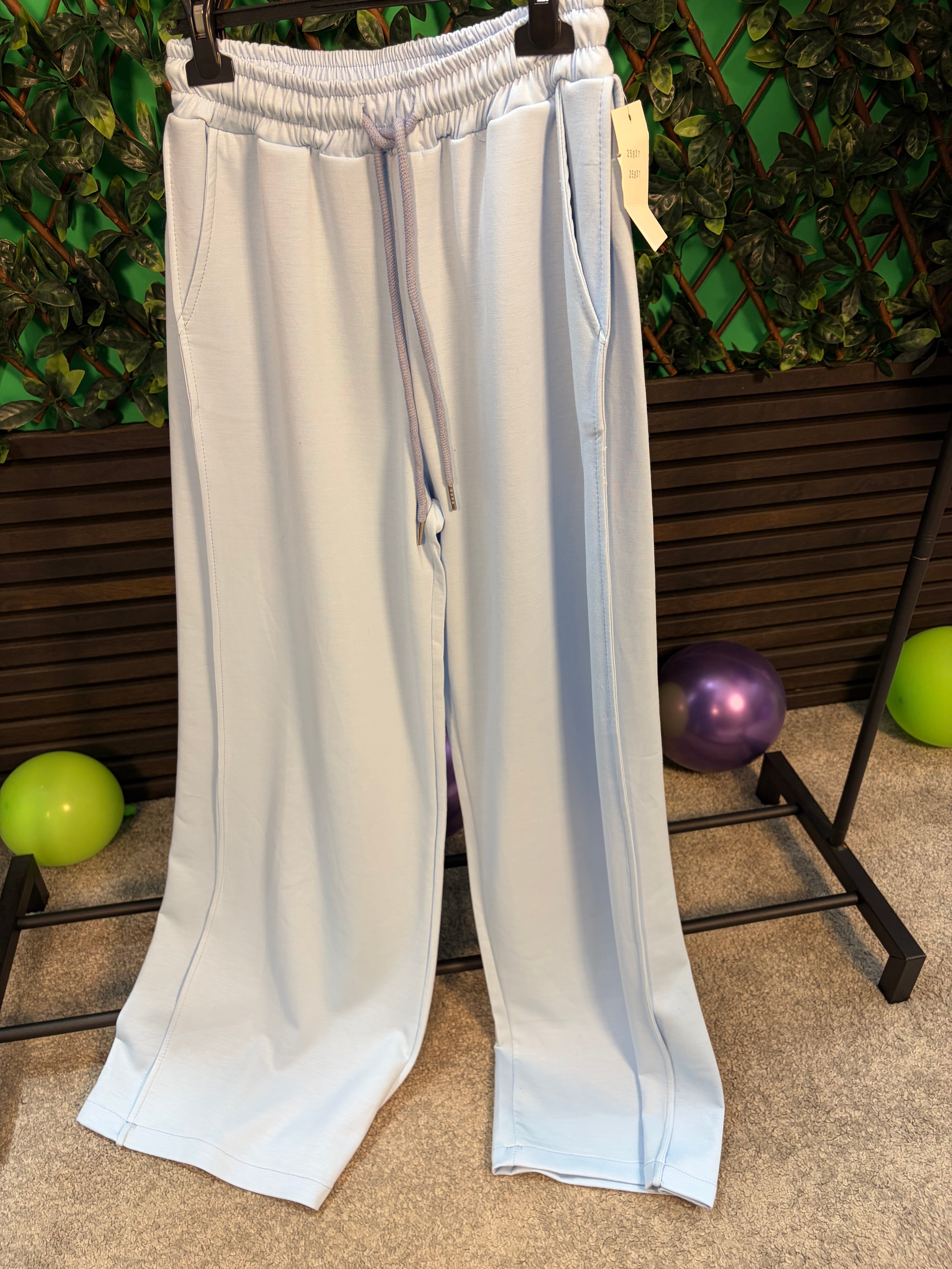 Soft feel, wide leg joggers with expansion panel (6-14)