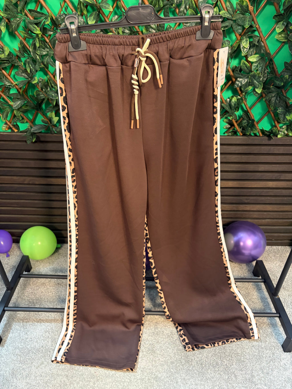 Soft feel, leopard back joggers (6-14).