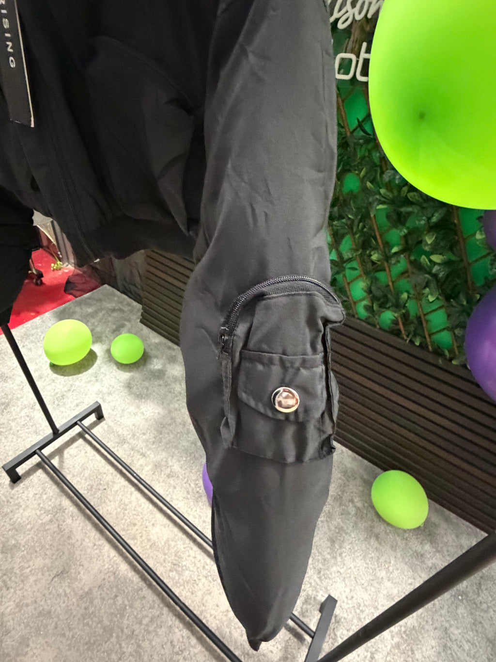Padded, Cropped Bomber Jacket with Pockets