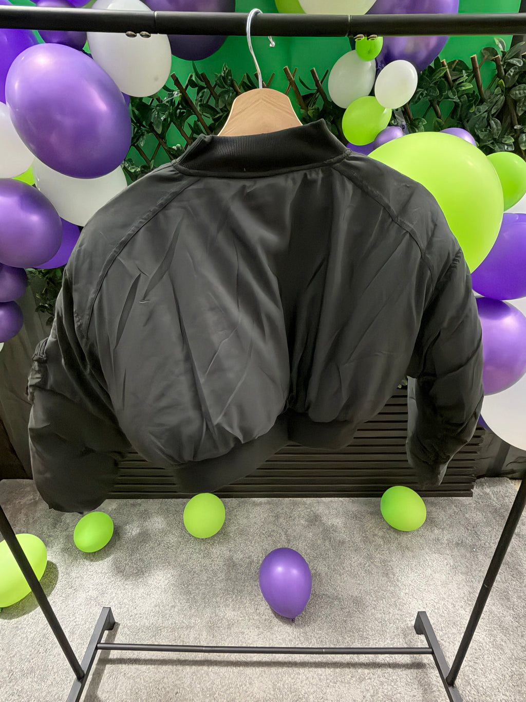 Padded, Cropped Bomber Jacket with Pockets