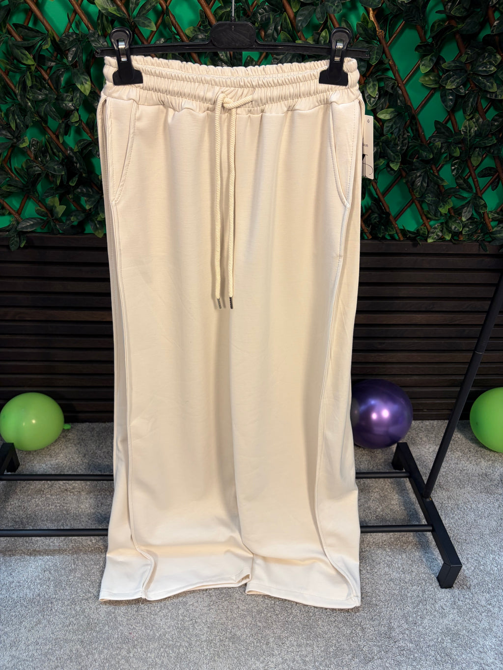 Soft feel, wide leg joggers with expansion panel (6-14)