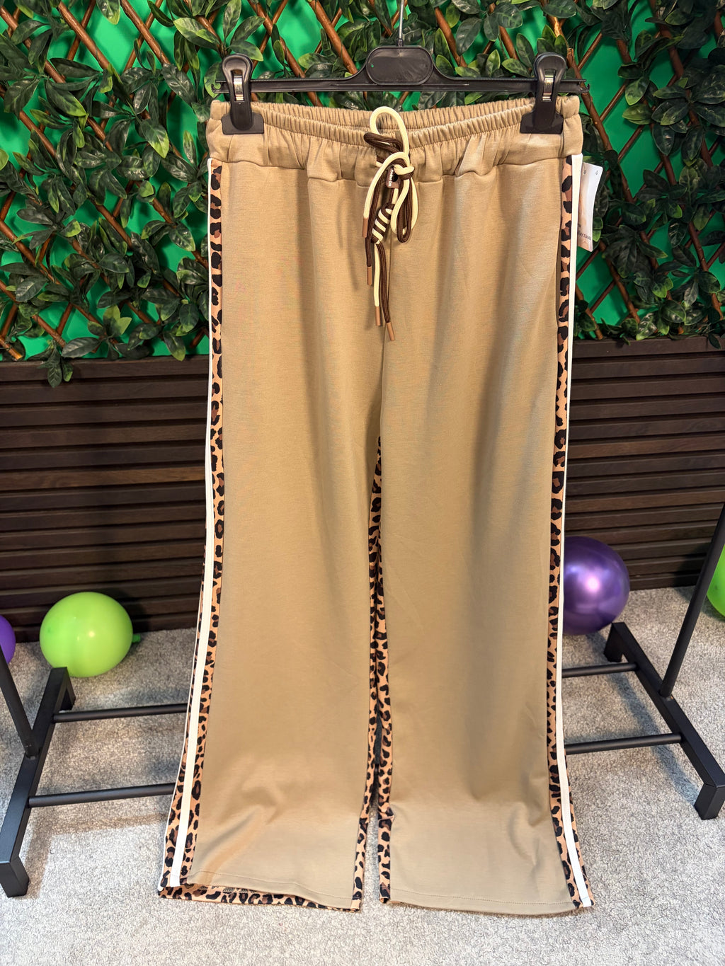 Soft feel, leopard back joggers (6-14).