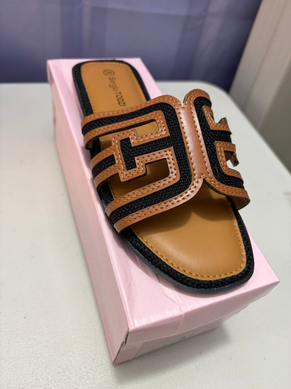 Jayne- Double Colour, H Style Sandals.