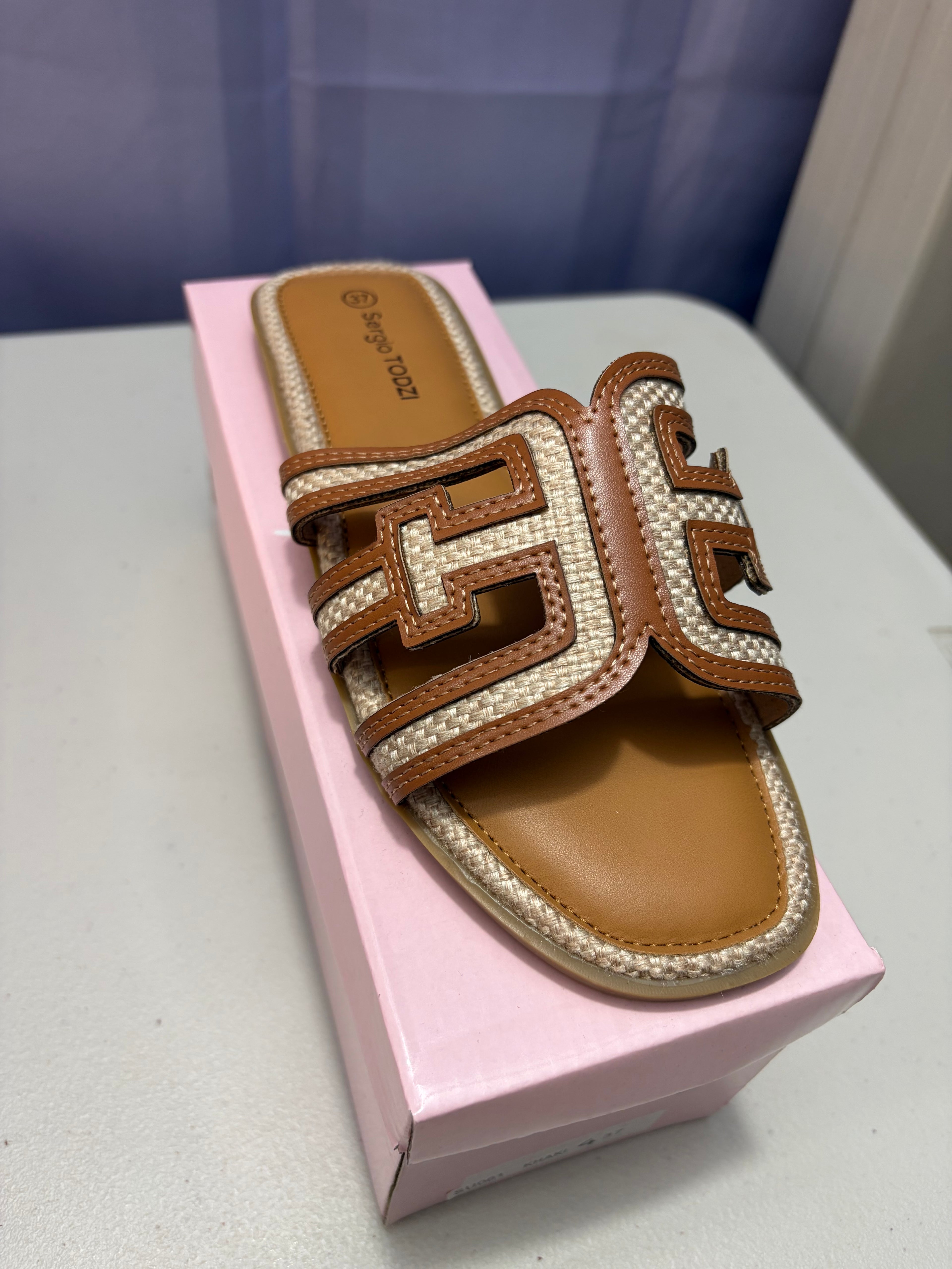 Jayne- Double Colour, H Style Sandals.