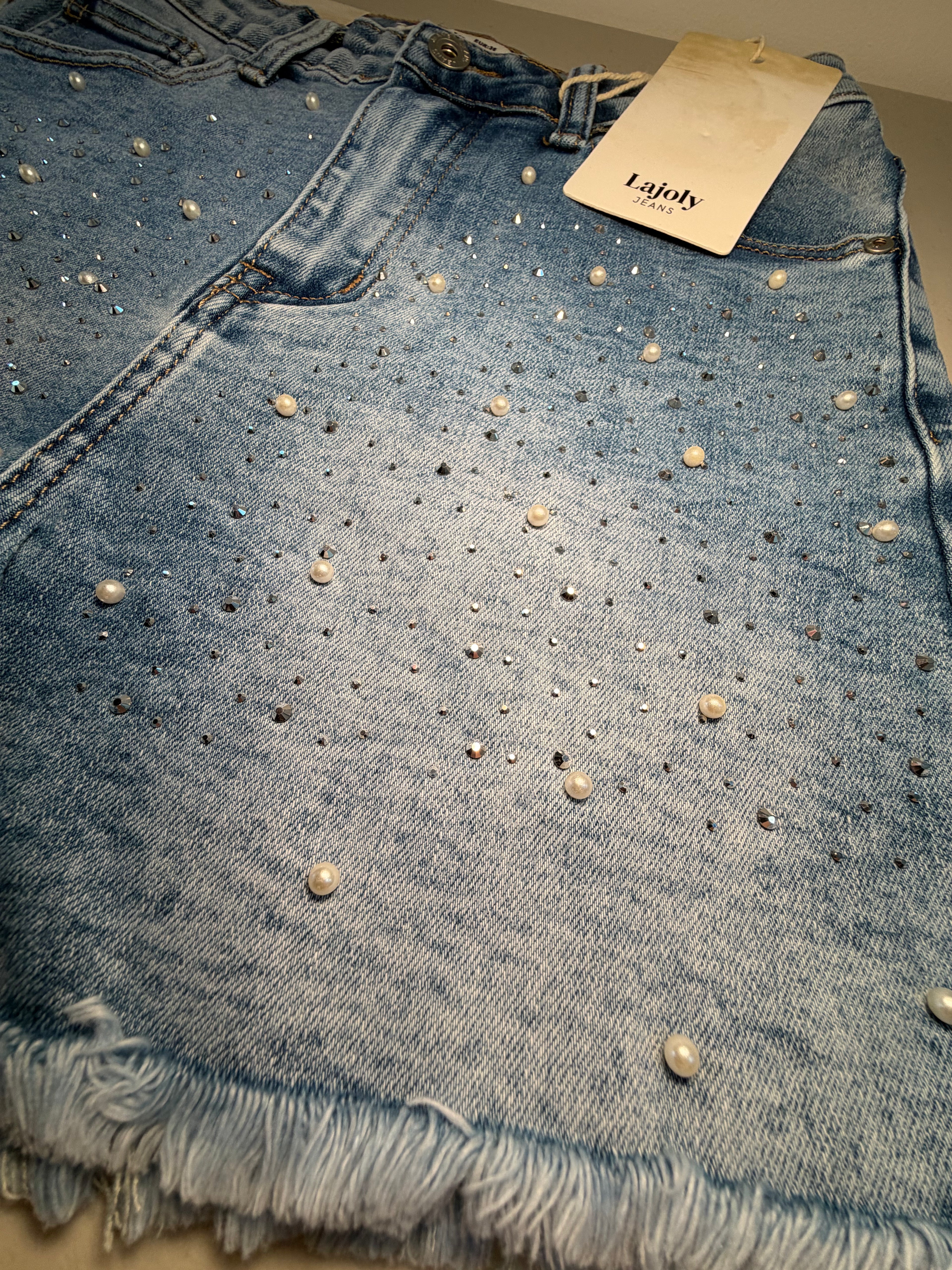 Diamond & Pearl Denim Shorts