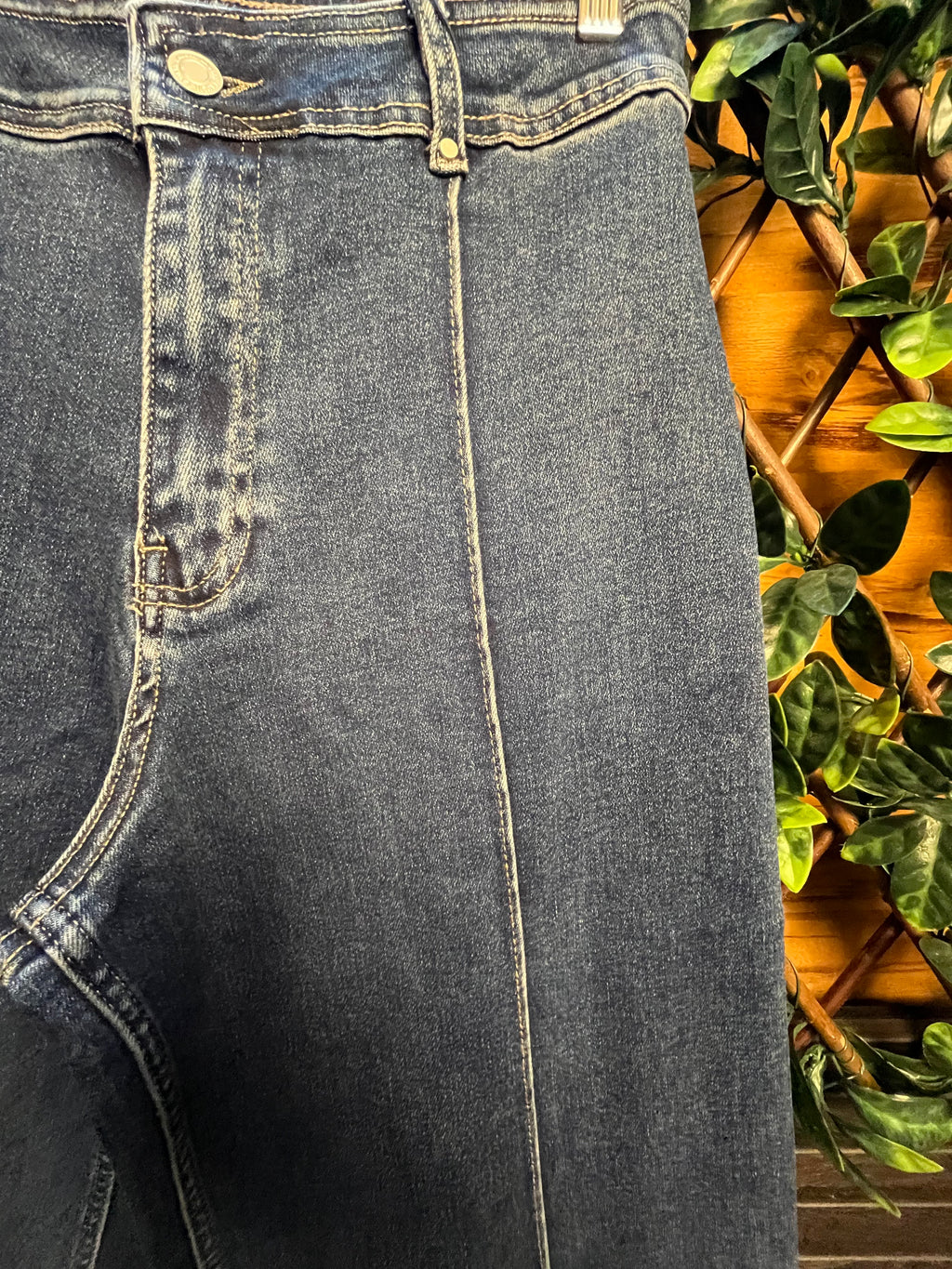 Stretchy Jeans- Single Seam, Wide Leg, 31 inch inside leg.