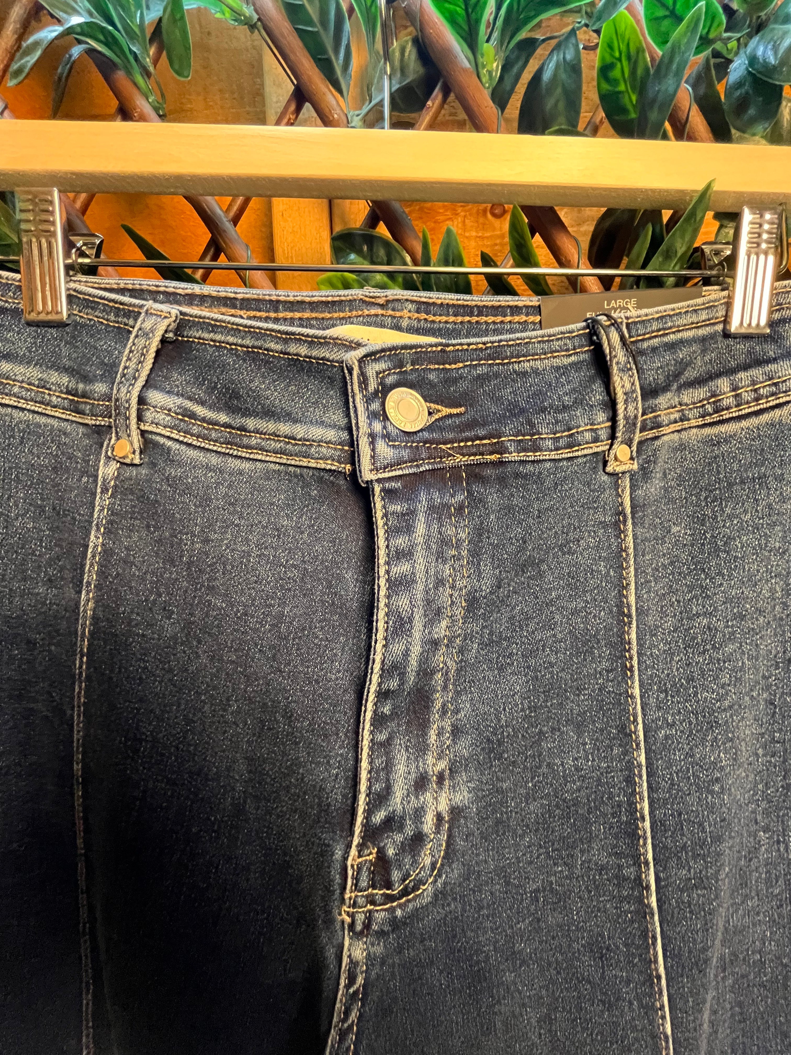 Stretchy Jeans- Single Seam, Wide Leg, 31 inch inside leg.