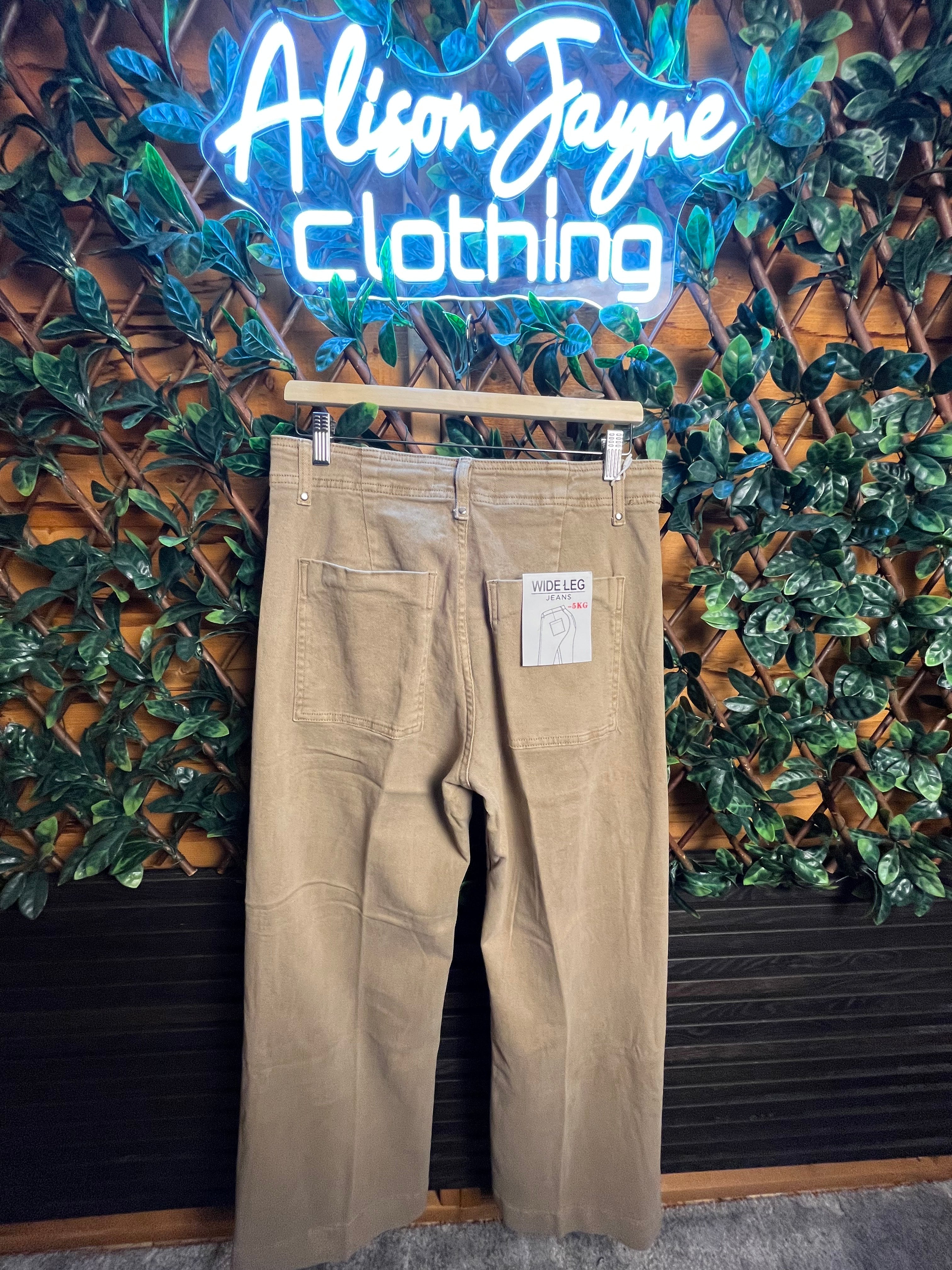 Front Seam, High Waisted, Wide Leg Jeans- 31 inch inside leg.