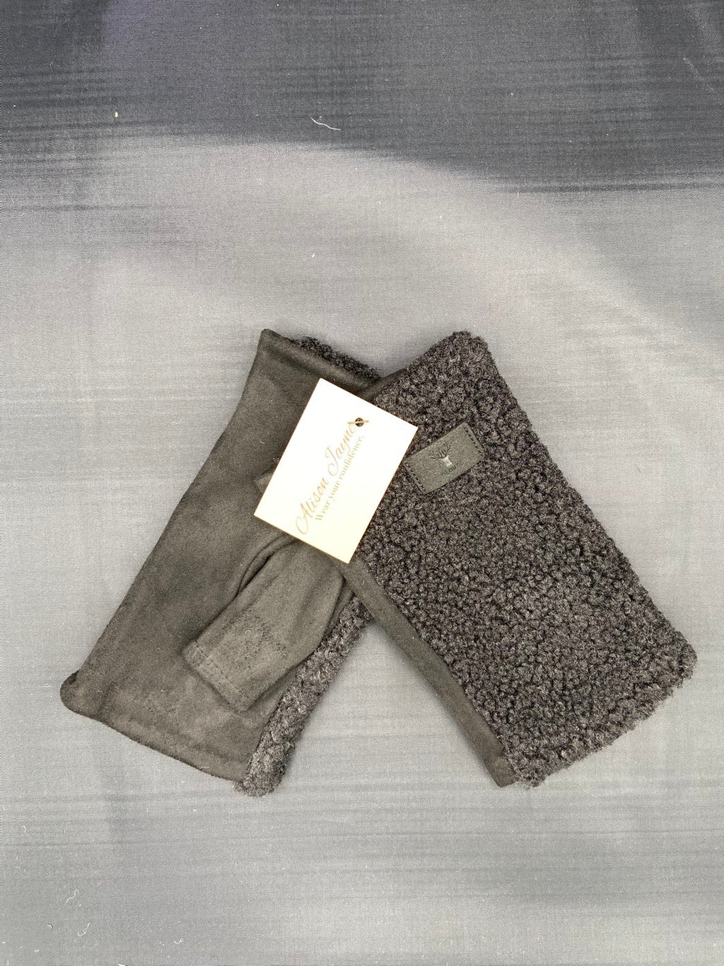 Hand warmer style, fingerless gloves.