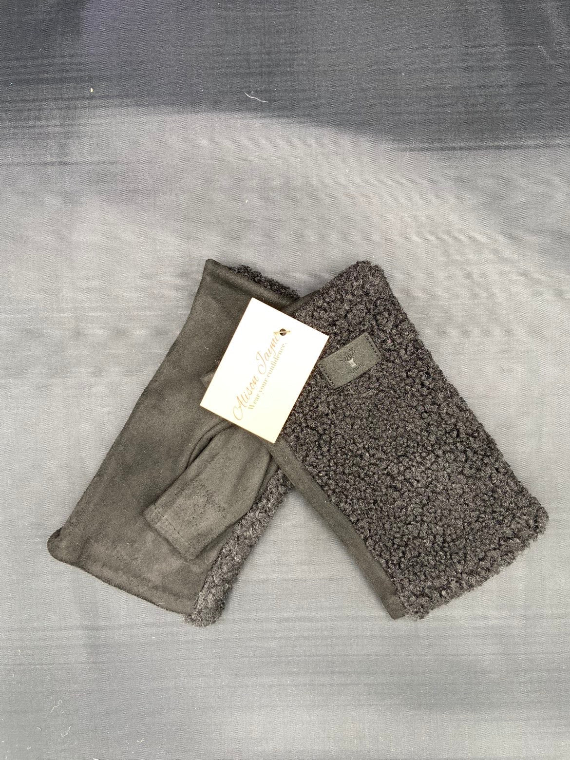 Hand warmer style, fingerless gloves.