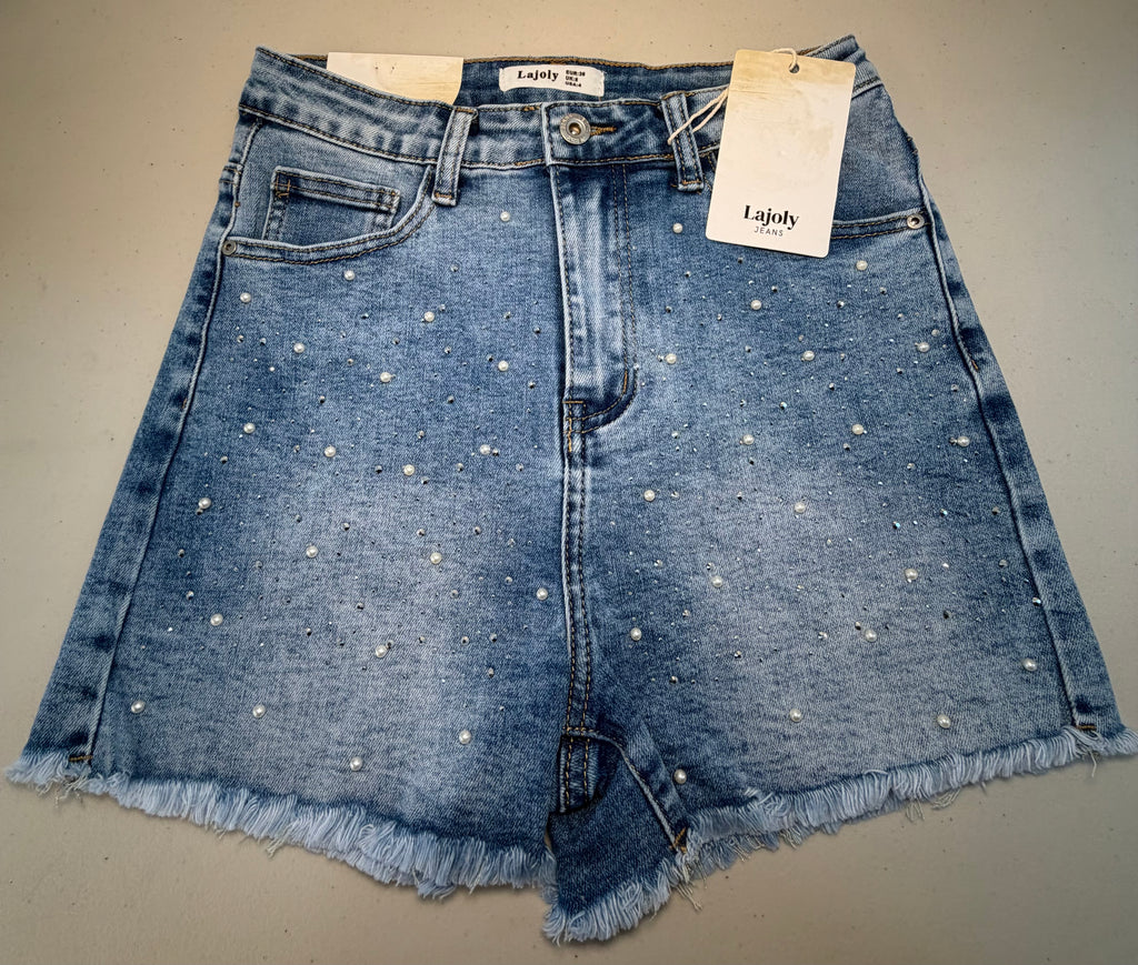 Diamond & Pearl Denim Shorts