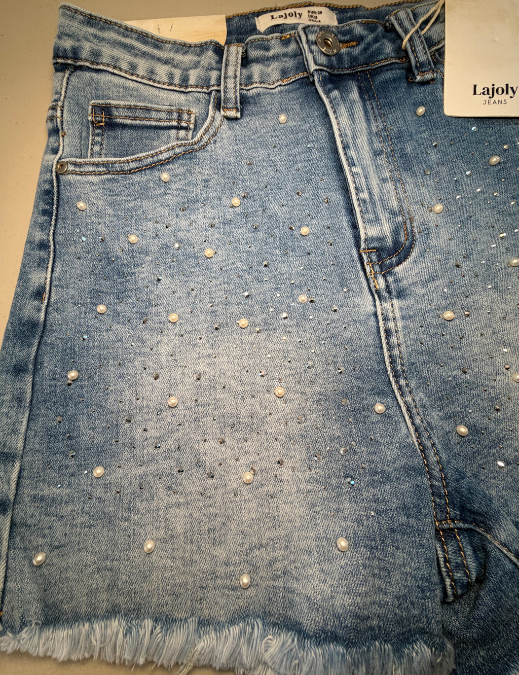 Diamond & Pearl Denim Shorts