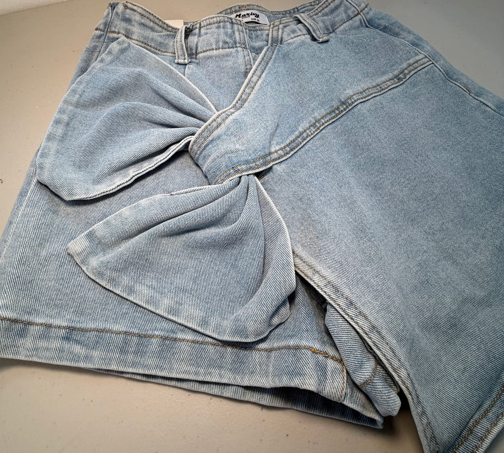 Bow Denim Skort