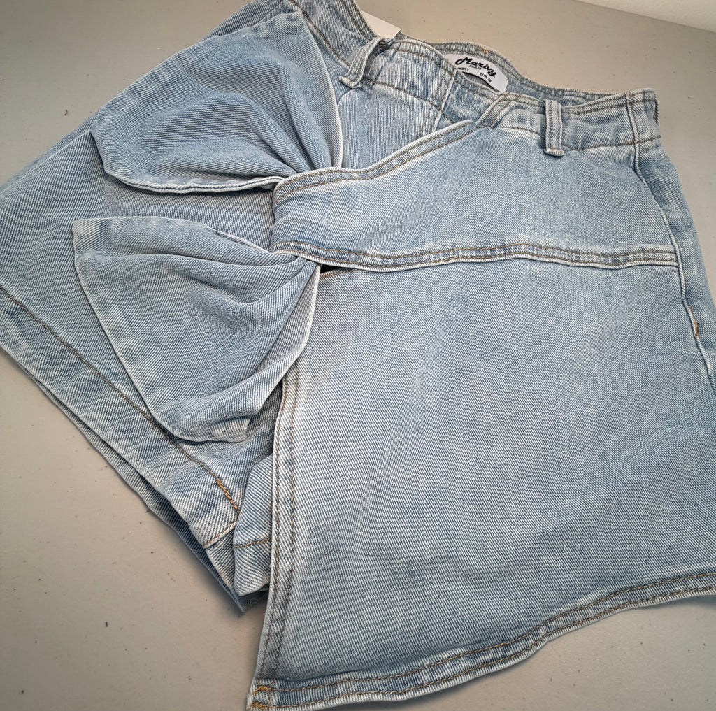 Bow Denim Skort