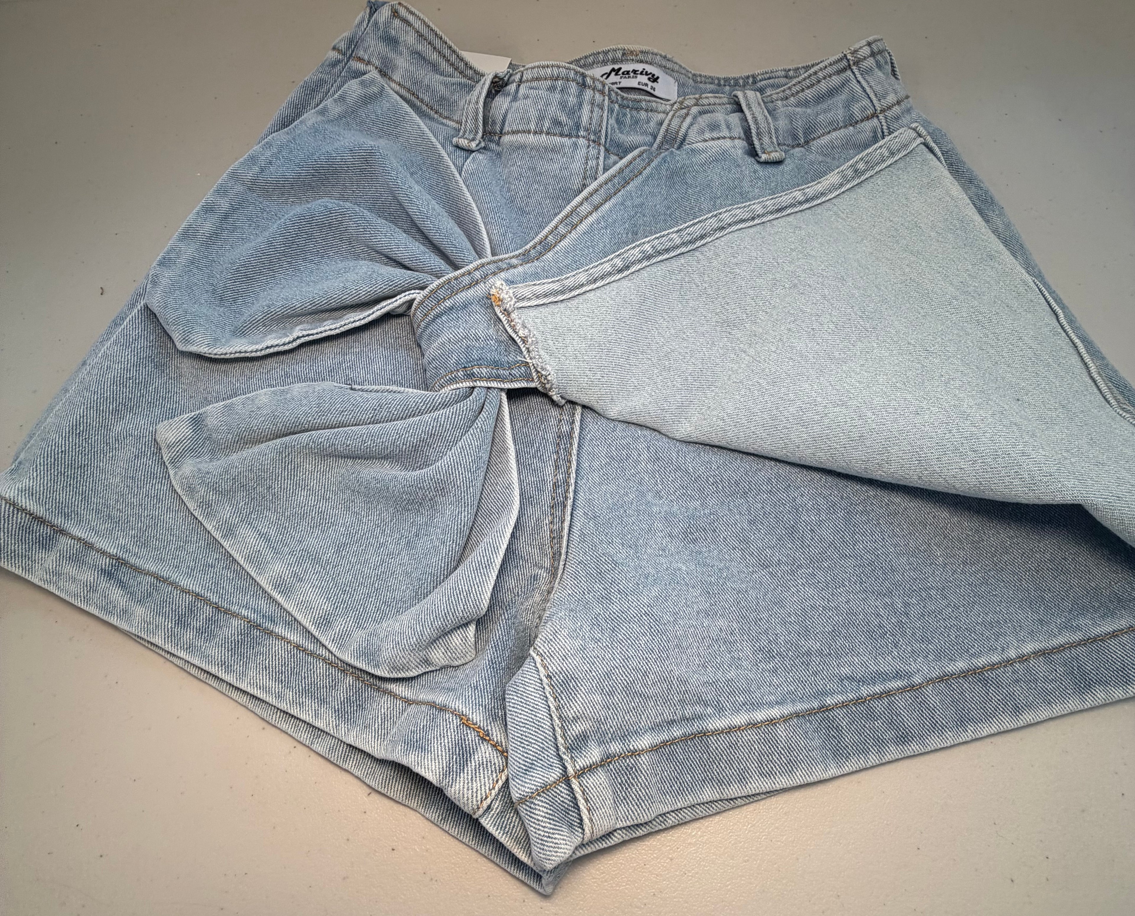 Bow Denim Skort
